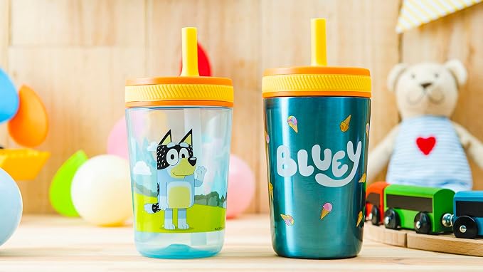 Zak Designs Bluey Kelso Tumbler Set, Leak-Proof Screw-On Lid - Image 11