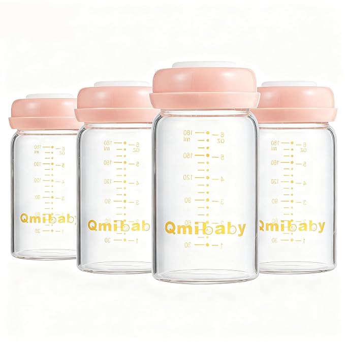 Breast Milk Storage Bottles 180ml 6oz BPA-Free Leak-Proof Baby Bottle by Qmibaby