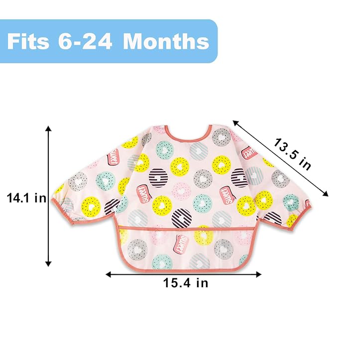 Long Sleeve Bibs For Babies 6-24 Months Full Coverage Shirt Bib for Baby Boys - Image 6