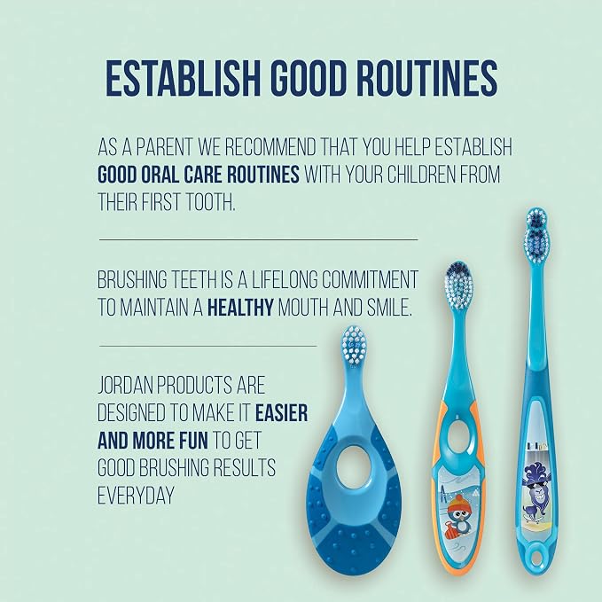 Jordan* | Step 1 Baby Toothbrush | 0-2 Years, Soft Bristles, BPA Free | Green & - Image 7