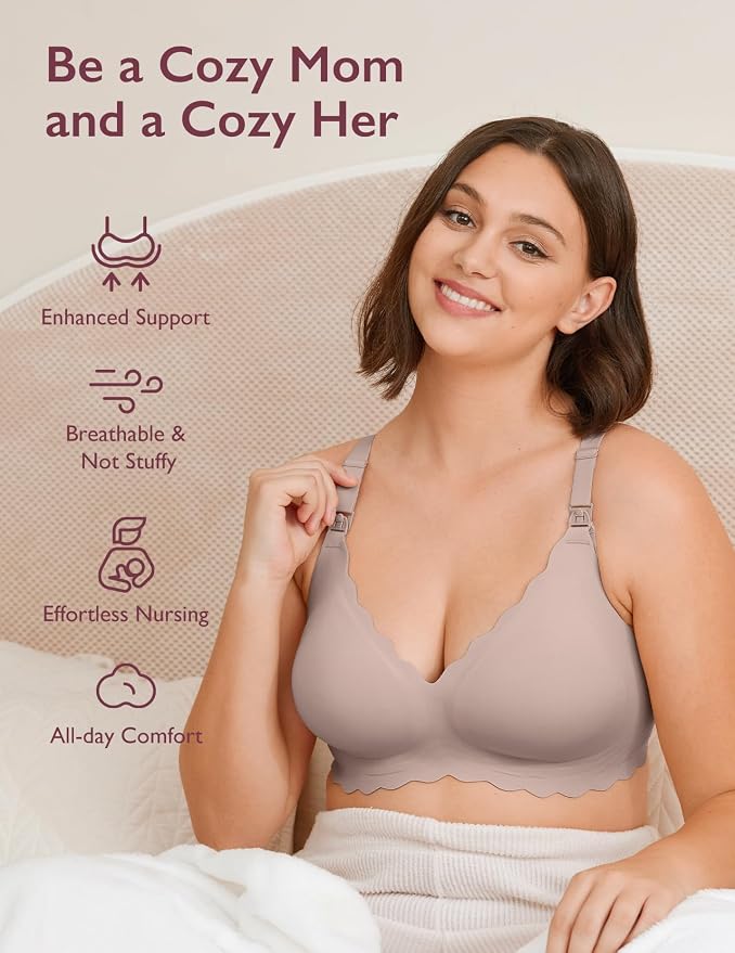 Momcozy Nursing Bras for Breastfeeding, Seamless Pregnancy Maternity Bra - Image 6