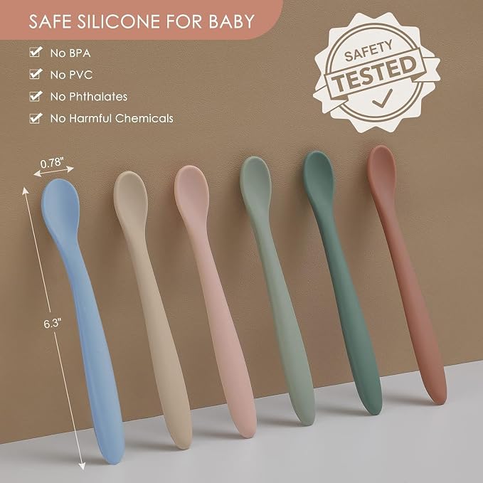 3-Piece Silicone Baby Feeding Spoons - Image 2