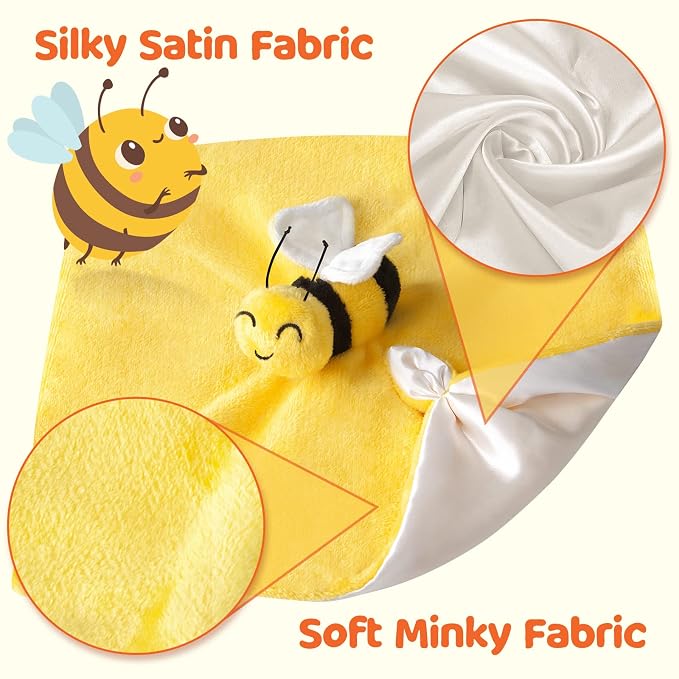 Pro Goleem Bee Loveys for Babies Soft Security Blanket Baby Snuggle Toy Stuffed - Image 6