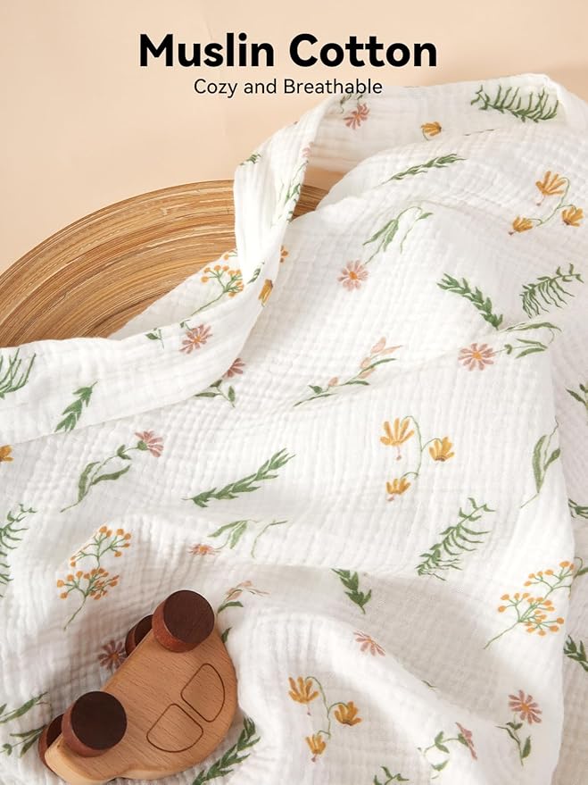 TILLYOU Muslin Nursing Cover for Baby Breastfeeding, 100% Cotton Breathable - Image 2