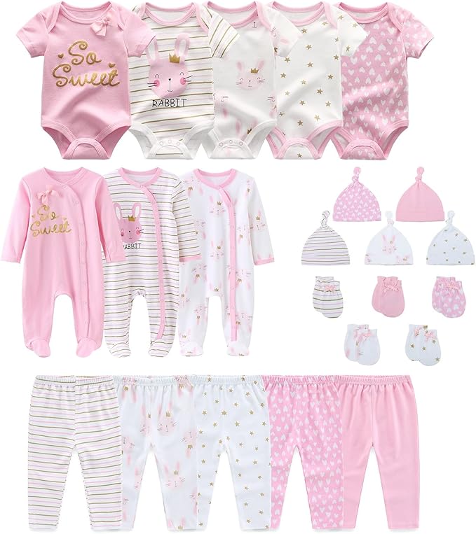 Unisex Baby Boy Girl Clohtes Pants Sets 23 pack Cotton Casual New born Clothing by JELYLOVE