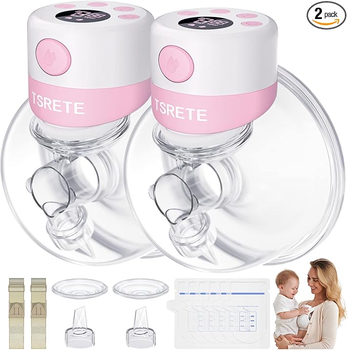 TSRETE Double Wearable Breast Pump, Electric Hands-Free Breast Pumps by TSRETE