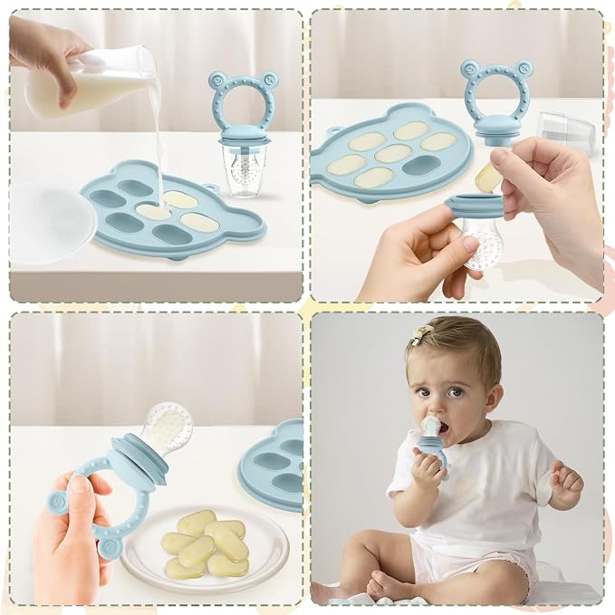 JEXFUN Silicone Baby Fruit Food Feeder Pacifier & Breastmilk Popsicle Freezer - Image 6
