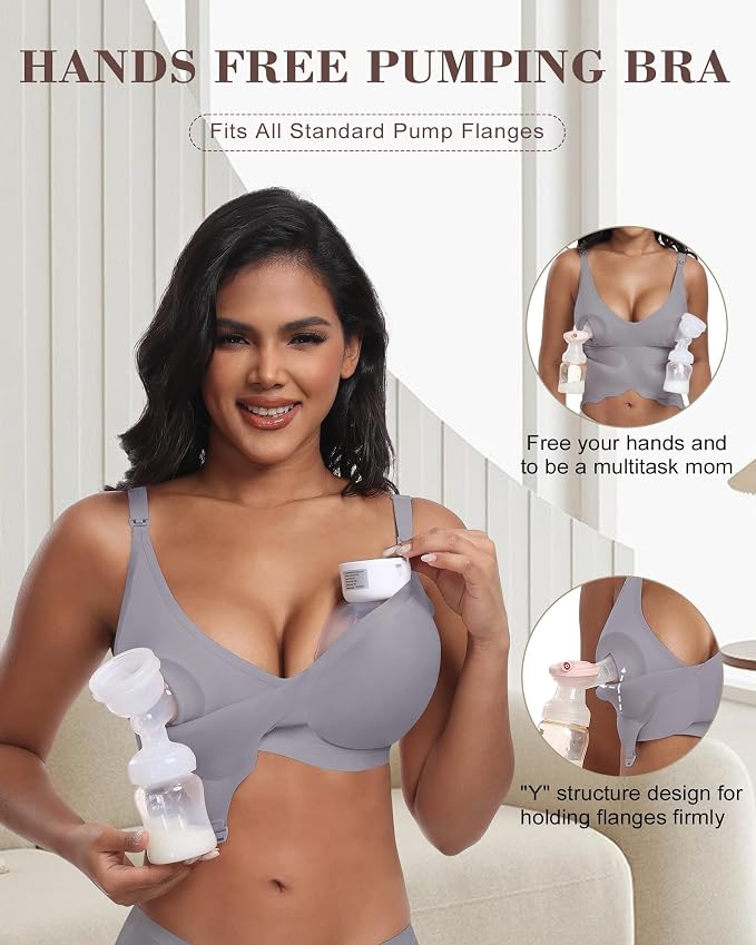 As Fairy Wireless Seamless Pumping Bra Hands Free Nursing Bra Wirefree Comfort - Image 2