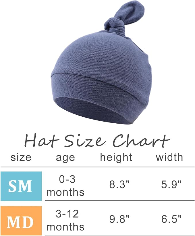 JANGANNSA Newborn Baby Hat Infant Baby Boys Beanie Top Knot Stretchy Hats - Image 6