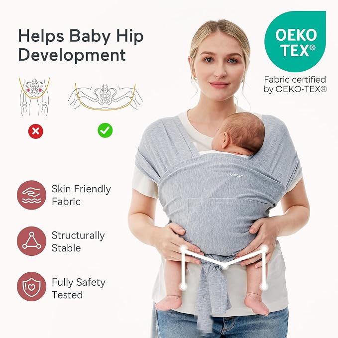 Momcozy Baby Wrap Carrier, Lightweight Hands Free Baby Sling, Adjustable Baby - Image 3