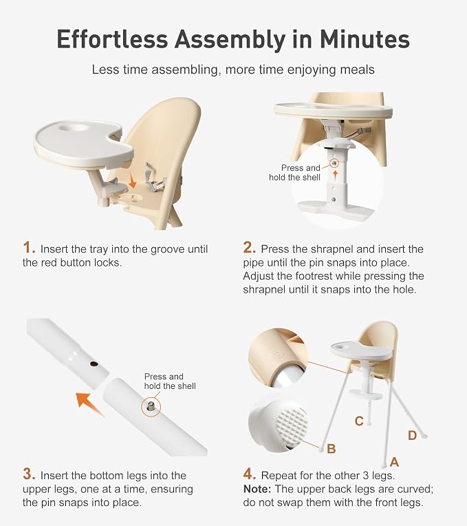 Funny Supply 3-in-1 Cute Folding High Chair, High Chairs - Image 4