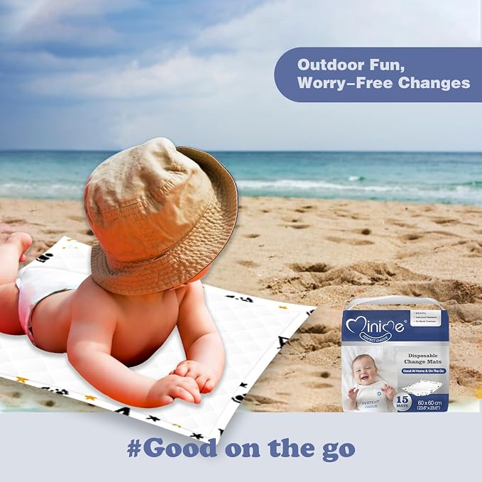 Minime Baby Disposable Changing Pads 23.6 x 23.6 in, Super Soft, Ultra - Image 6
