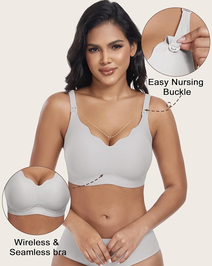 As Fairy Wireless Seamless Pumping Bra Hands Free Nursing Bra Wirefree Comfort - Image 2