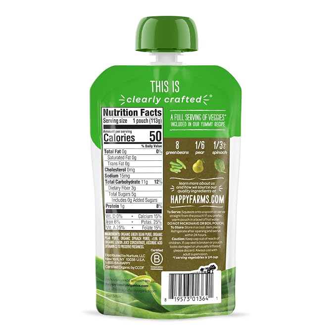 Happy Baby Organics Stage 2 Baby Food Pouches, Gluten Free, Vegan & Healthy - Image 3