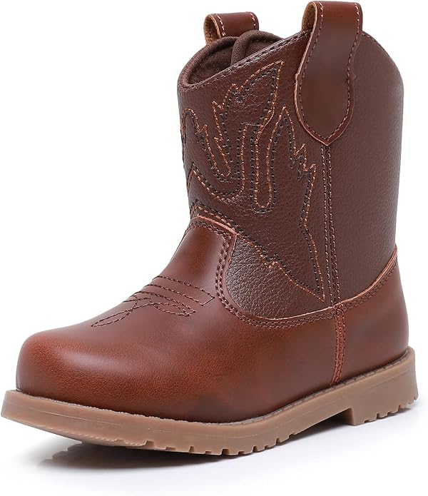 Blikcon Toddler Cowboy Boots for Boys Girls Baby Infant Cowgirl Boots Round Toe by BlikconGroup