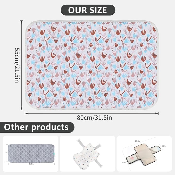 Baby Diaper Changing Pad, 21 5/8" x 31.5" Waterproof Changing Pad Liners - Image 3