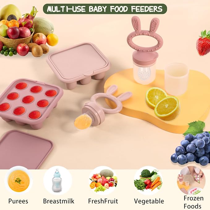 WAJIAYON Baby Breastmilk Popsicle Molds & Baby Fruit Feeder, Infant Food - Image 7