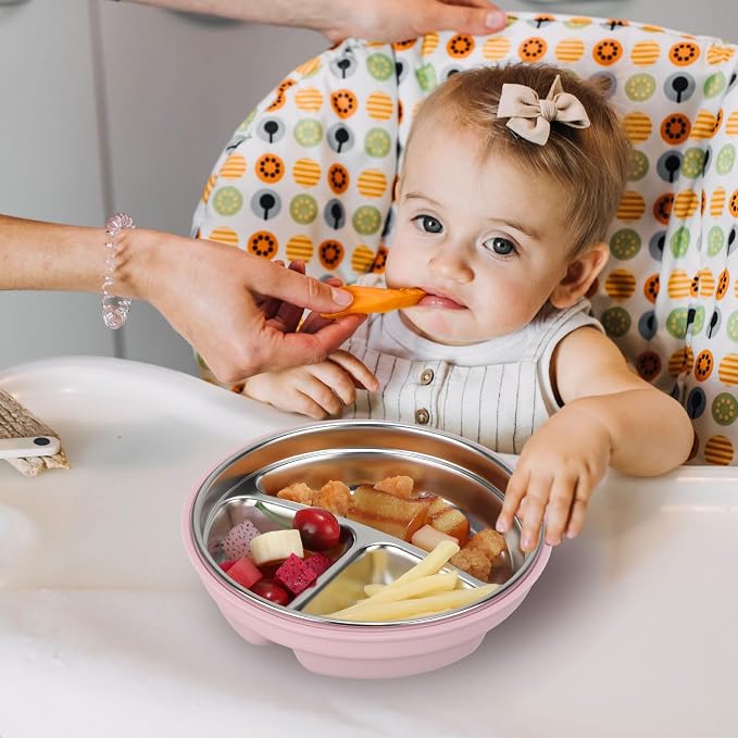 Nuogo 1 Pcs Stainless Steel Baby Suction Plates - Image 5