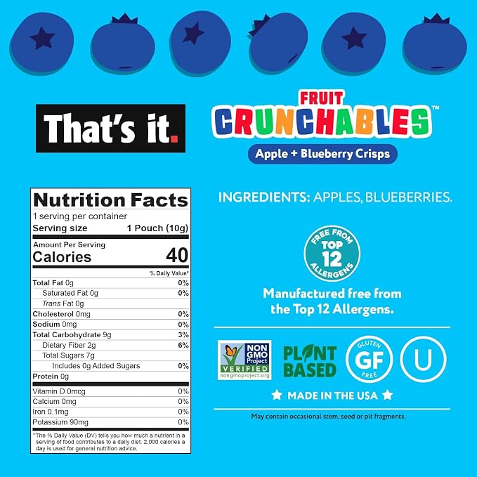 That's it. Fruit Crunchables – 100% Apple + Blueberry Crisps, 15 Pack healthy - Image 2
