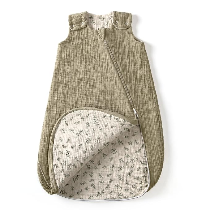 lulumoon Sleep Sack Muslin for Baby: Cotton Wearable Blanket for 3-9 Months by Lulumoon