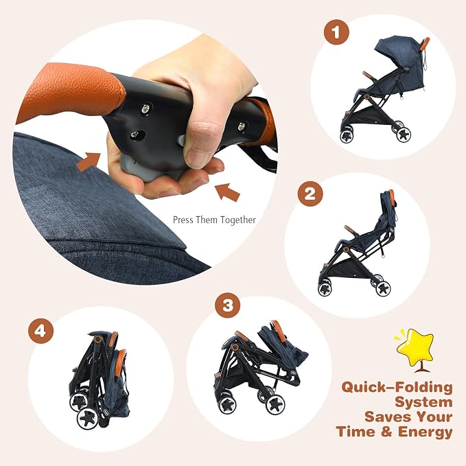 BABY JOY Lightweight Baby Stroller, Compact Toddler Travel Stroller - Image 6