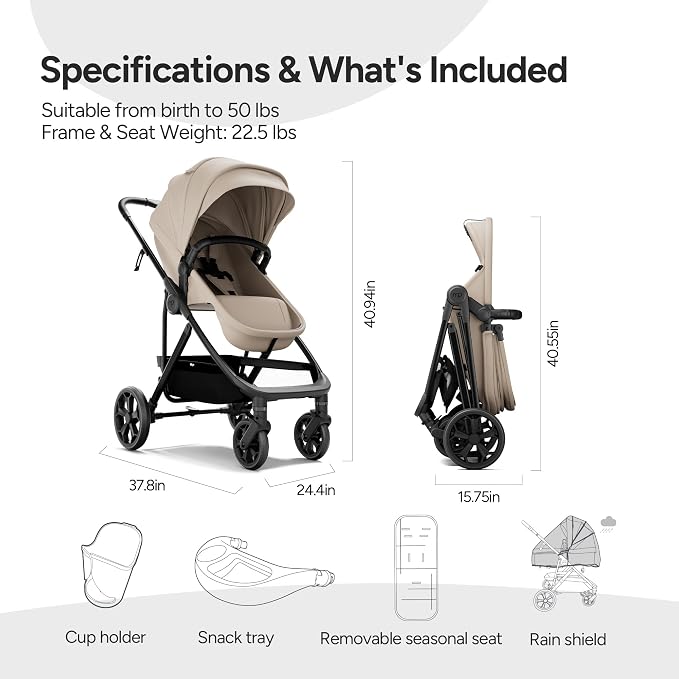 Mompush Wiz Pro 4-in-1 Baby Stroller - Image 7