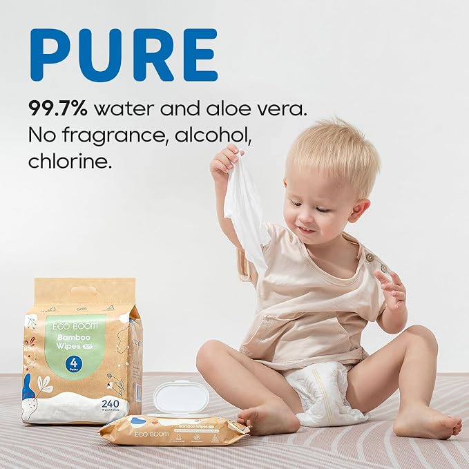ECO BOOM Bamboo Viscose Wipes | Non-Toxic, Organic & Biodegradable Baby Wipes | - Image 2
