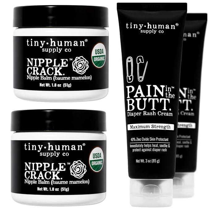 Nipple Crack & Pain in the Butt MAX Diaper Rash Cream by TinyHumanSupplyCo