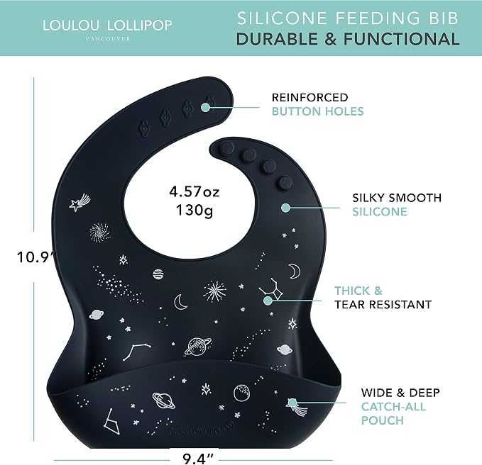 Loulou Lollipop Soft, Waterproof Silicone Feeding Bib - Image 2