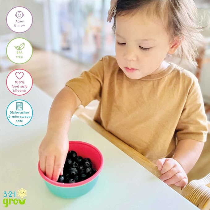 Silicone Easy Scoop & Hold Bowl Set – Adaptive Baby & Toddler Feeding Bowls - Image 6