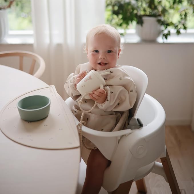 mushie Long Sleeve Baby Bib | Water Resistant Adjustable Fit - Image 5