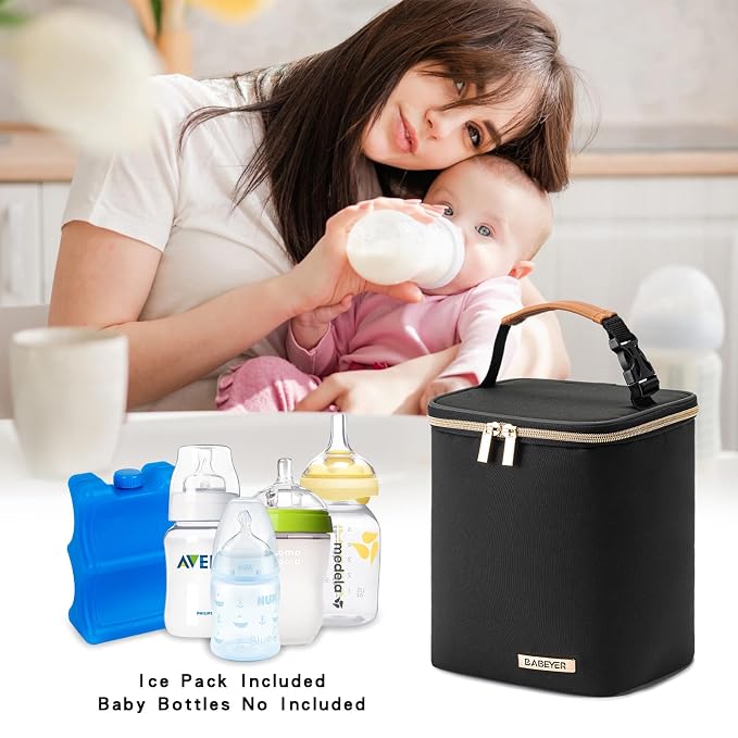 Breastmilk Cooler Bag with Ice Pack Fits 4 Baby Bottles Up to 9 Ounce, Baby - Image 6