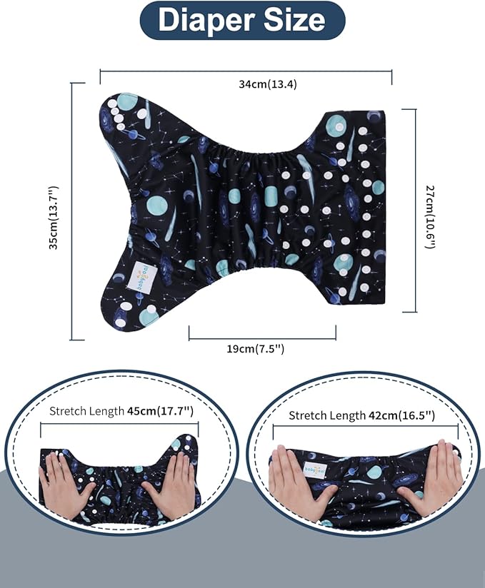 babygoal Reusable Charcoal Cloth Diapers - Image 5