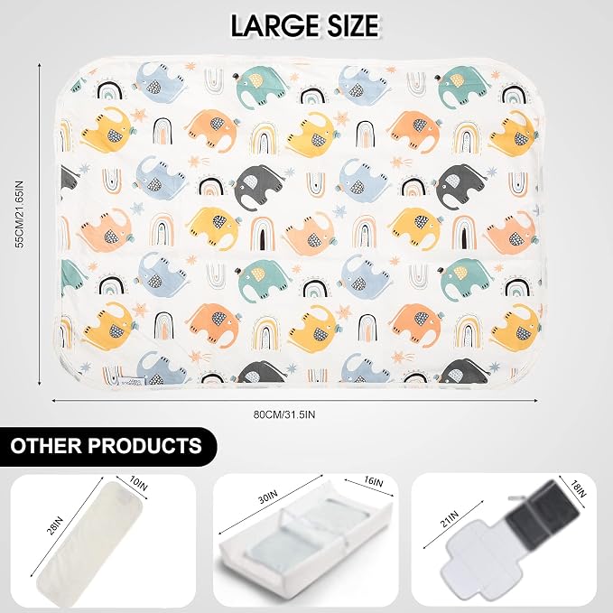 Baby Diaper Changing Pad, 21 5/8" x 31.5" Waterproof Changing Pad Liners - Image 4