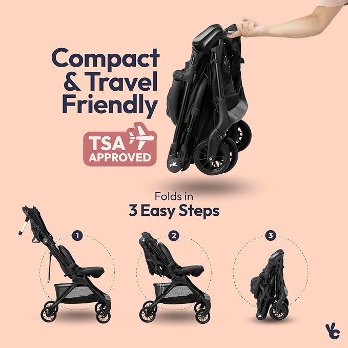 BabbleRoo Hoplite Compact Stroller – Lightweight Travel Stroller - Image 3