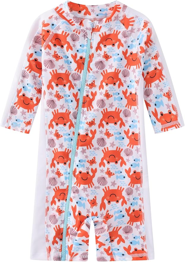 Toddler Baby Boys Swimsuit Rashguard One Piece Zipper Bathing Suit - Image 2
