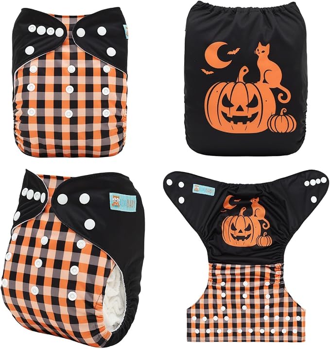 ALVABABY Halloween Baby Cloth Diapers One Size Adjustable Washable Reusable - Image 3