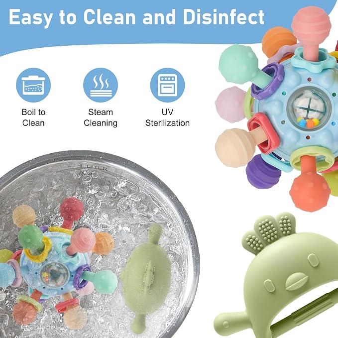 2 Pack Baby Teething Toys 0-6 6-12 Months, Soothing Chew Baby Toys - Image 4