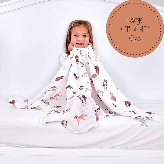 LollyBanks Swaddle Blanket, 100% Cotton Muslin Swaddle Blankets, Neutral - Image 4