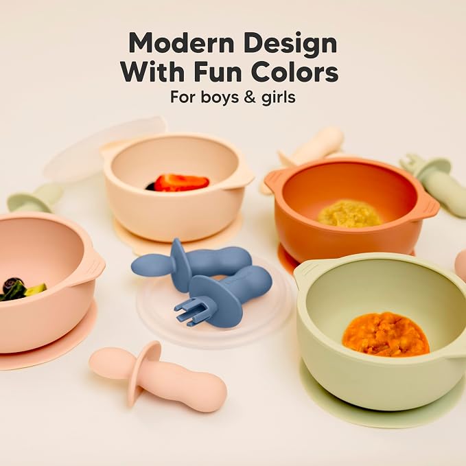 KeaBabies 4-Pack Silicone Baby Spoons and Forks Set - Image 9