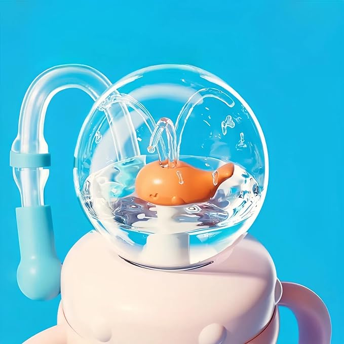 Drinking Cup With Whale Squirt, Weighted Sippy Cups With Adjustable Straps - Image 6