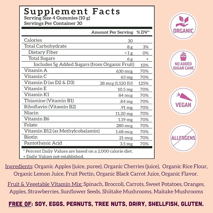 Llama Naturals Multivitamin for Women, Organic Gummies - Image 3