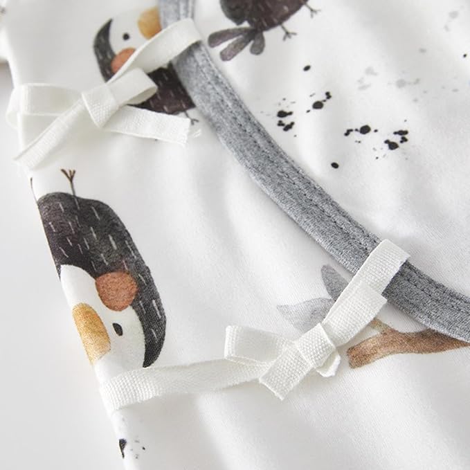 100% Organic Cotton Soft 0-6 Months Unisex Footless Newborn Baby Sleepers - Image 5