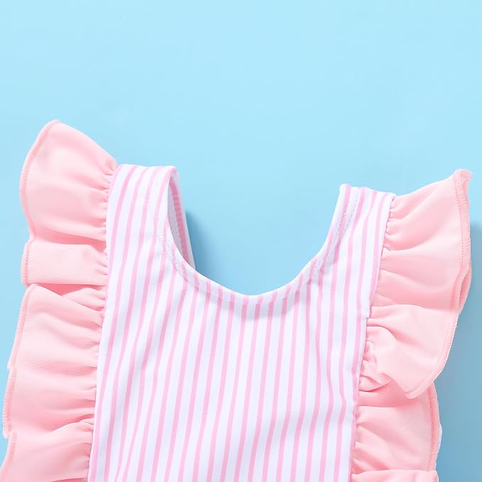 Newborn Baby Girl Ruffle Swimsuit Infant Toddler One Piece Floral Bikini Beach - Image 4