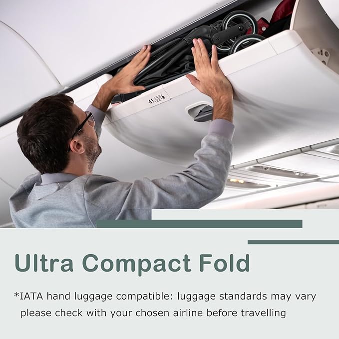 INFANS Lightweight Baby Stroller, Ultra-Compact Fold Airplane Ready Travel - Image 5