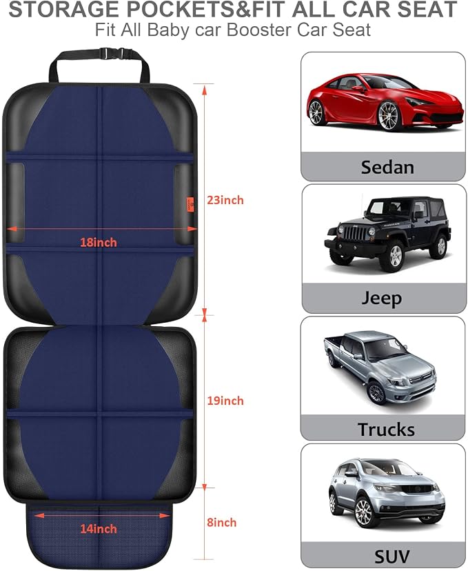 Car Seat Protector, 2 Pack Automotive Seat Protectors Baby Carseat Pad - Image 3