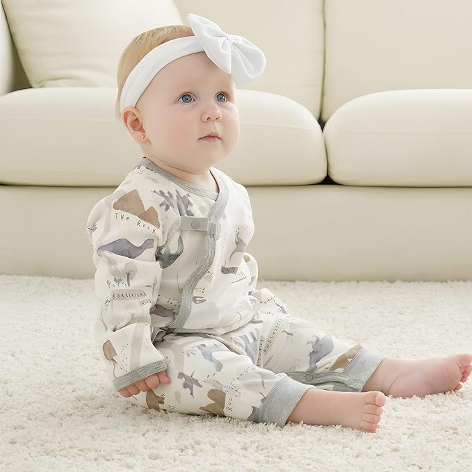 100% Organic Cotton Soft 0-6 Months Unisex Footless Newborn Baby Sleepers - Image 6