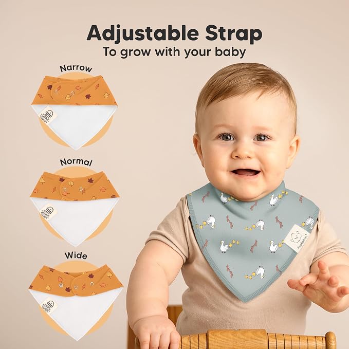 8-Pack Organic Baby Bandana Bibs - Image 3