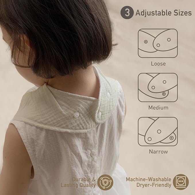 Muslin Baby Bibs 8 Pack, Baby Bandana Drool Bib - Image 5