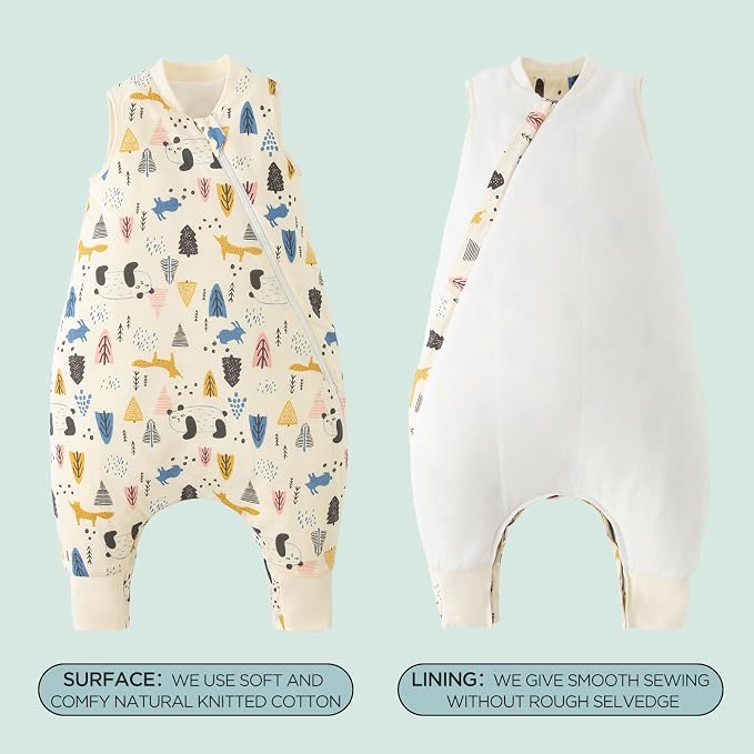 Duomiaomiao 2.5 TOG Toddler Sleep Sack 3-4T 100% Cotton Winter Side Open Zipper - Image 7